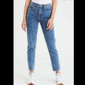 American Eagle striped Mom Jeans
